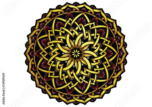 Flower mandala decorative element vintage oriental pattern Vector illustration Islam, Arabian, Indian, Moroccan, Spanish, Turkish, Pakistani, Chinese, mystical, Ottoman patterns, coloring book page.