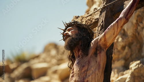 Image of the Crucifixion in Holy Week. Christ on the cross, on Good Friday	