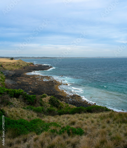 Vertical landscape of a paradisiacal beach photo