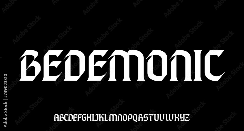 Obraz premium modern blackletter font alphabet vector typeface