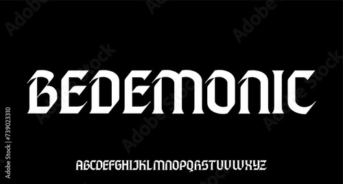 modern blackletter font alphabet vector typeface photo