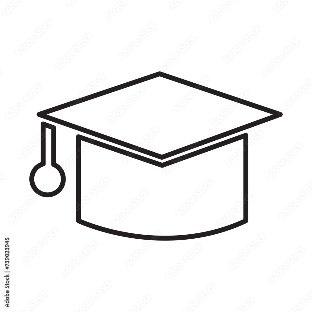 Mortarboard, graduate, cap icon. Element of education icon. Replaceable vector design. Mortarboard, graduate, cap icon. Element of education icon. Replaceable vector design.