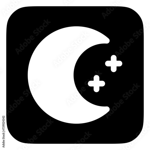 Editable crescent moon and stars vector icon. Part of a big icon set family. Perfect for web and app interfaces, presentations, infographics, etc