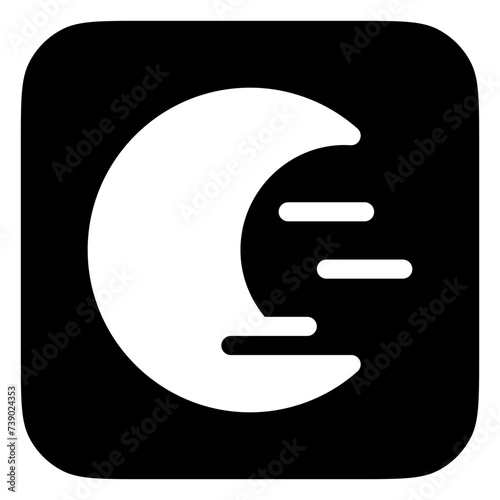 Editable cloudy windy moon vector icon. Part of a big icon set family. Perfect for web and app interfaces, presentations, infographics, etc
