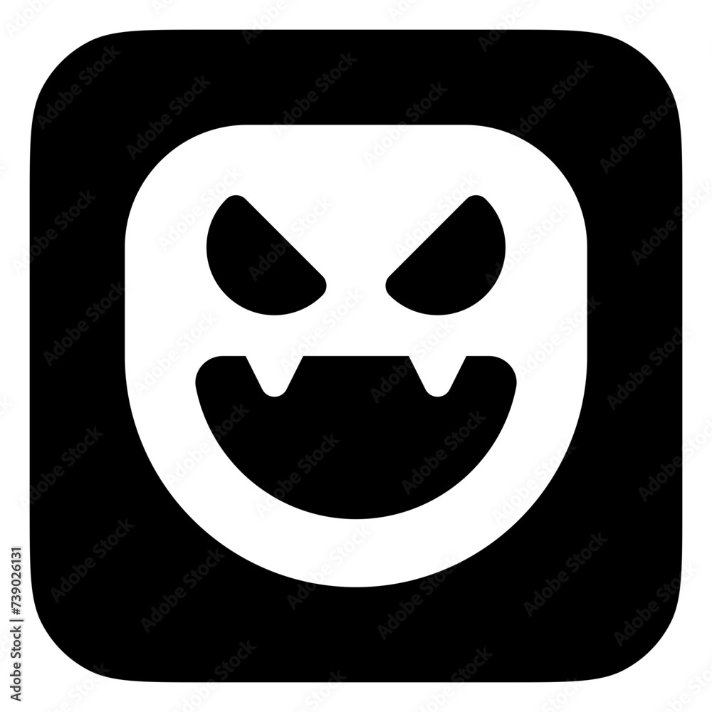 Obraz premium Editable vector evil face mask icon. Part of a big icon set family. Perfect for web and app interfaces, presentations, infographics, etc