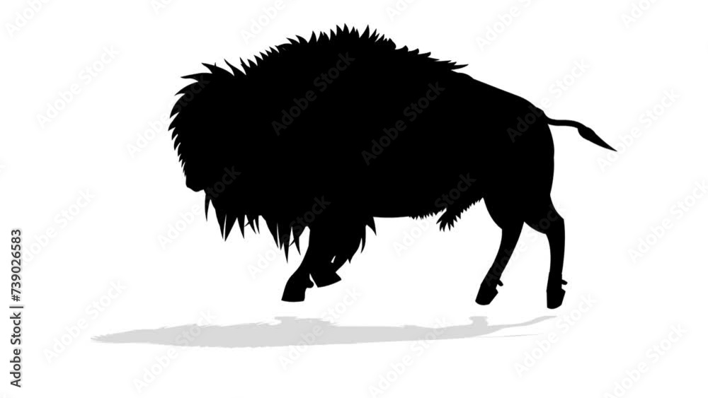 Bison Run cycle animation, loop animation sequence with green screen ...
