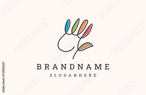 hand logo design illustration vector template