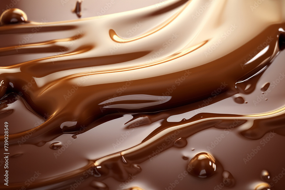 Processed collage of melted liquid chocolate texture. Background for banner, backdrop or texture Processed collage of melted liquid chocolate texture. Background for banner, backdrop or texture