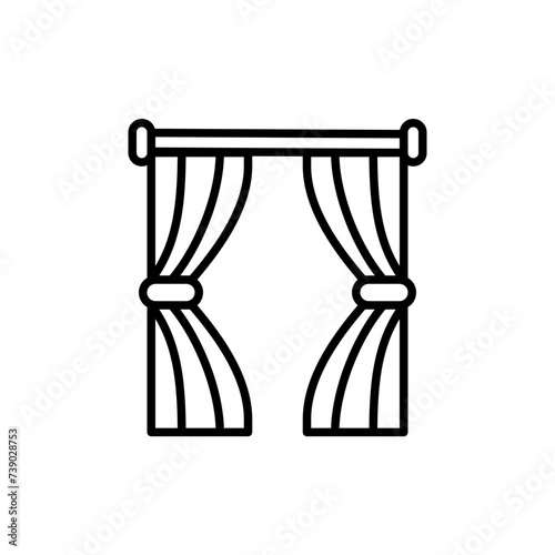 Curtain outline icons, minimalist vector illustration ,simple transparent graphic element .Isolated on white background