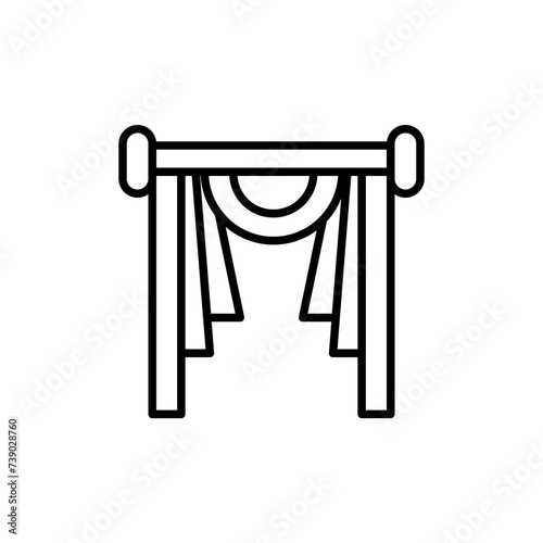 Curtain outline icons, minimalist vector illustration ,simple transparent graphic element .Isolated on white background