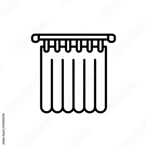 Curtain outline icons, minimalist vector illustration ,simple transparent graphic element .Isolated on white background