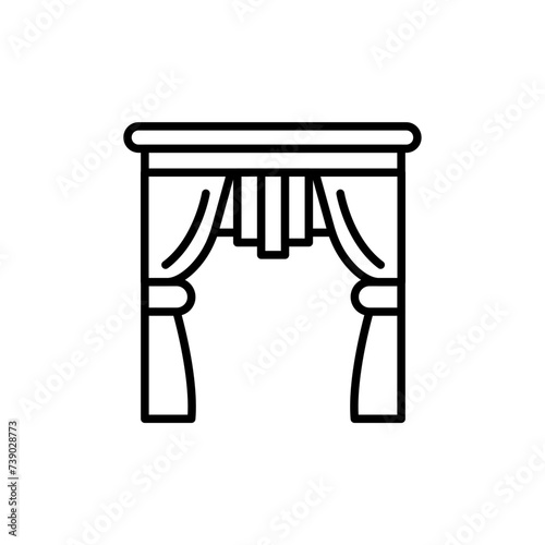 Curtain outline icons, minimalist vector illustration ,simple transparent graphic element .Isolated on white background