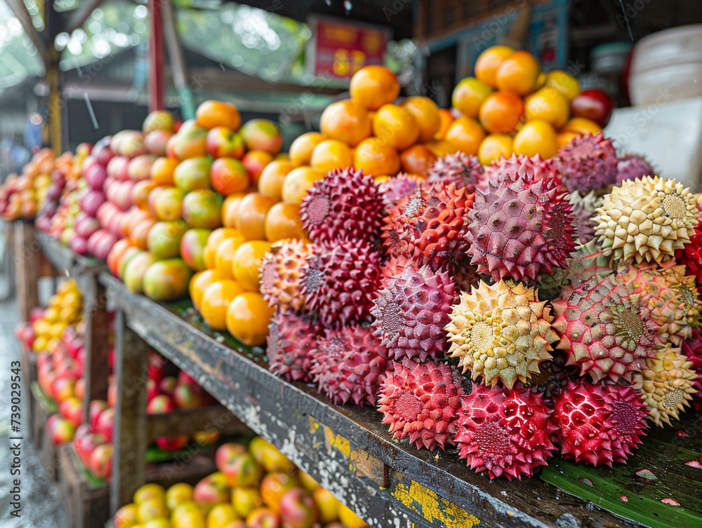Exotic fruit market a bounty of colors and flavors natures sweet diversity