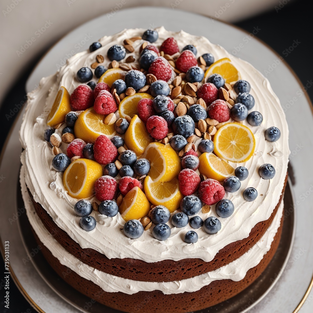 fruit cake with berries fruit cake with berries
