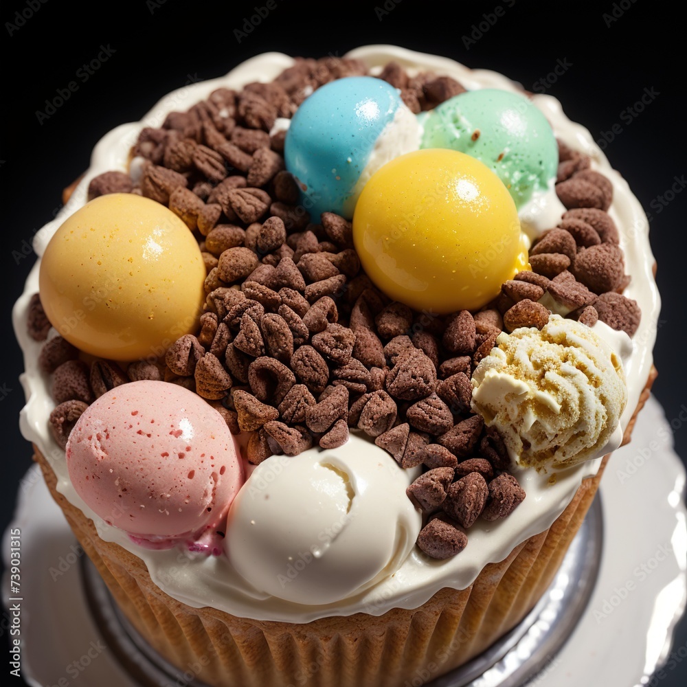 vanilla cream with chocolate
