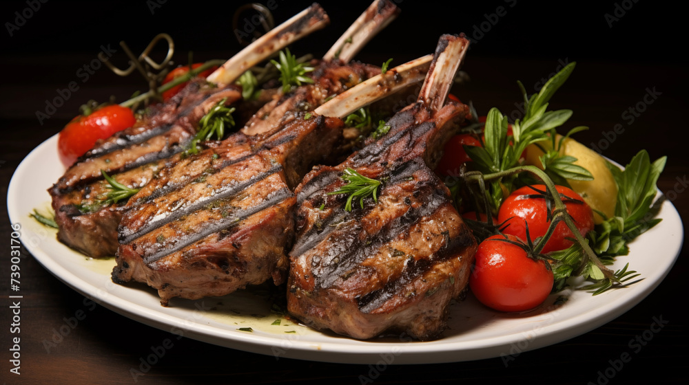 Perfectly Seasoned, Perfectly Grilled Garlic And Herb Lamb Chops With Roasted Vegetables Perfectly Seasoned, Perfectly Grilled Garlic And Herb Lamb Chops With Roasted Vegetables