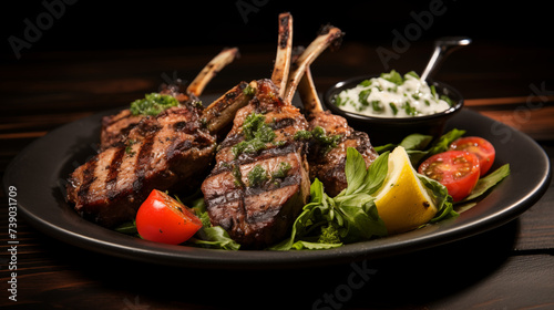Perfectly Seasoned, Perfectly Grilled Garlic And Herb Lamb Chops With Roasted Vegetables