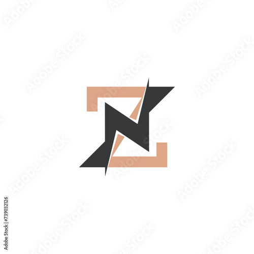 NZ or ZN logo and icon design