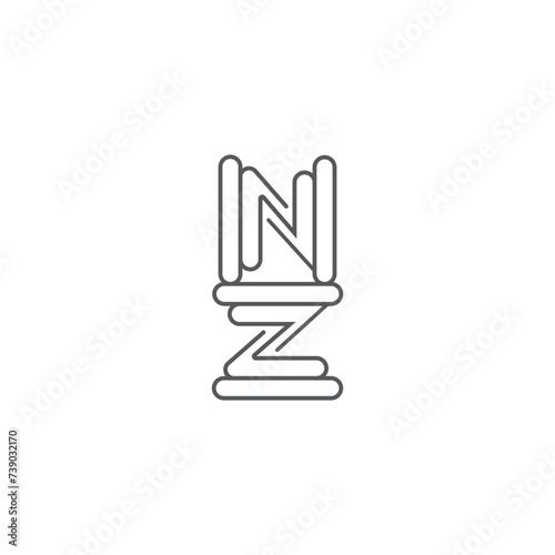ZN, NZ, N AND Z Abstract initial monogram letter alphabet logo design © mrshamsjamans