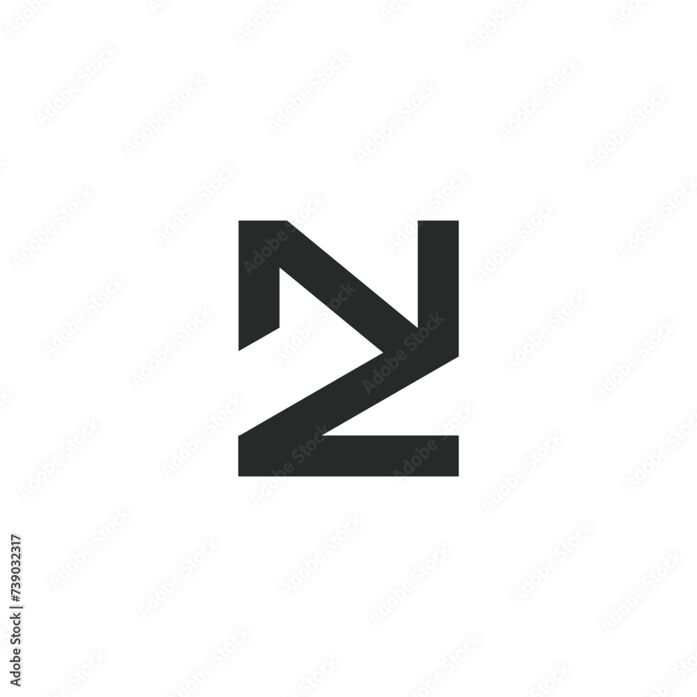 Alphabet letters Initials Monogram logo ZN, NZ, Z and N Alphabet letters Initials Monogram logo ZN, NZ, Z and N