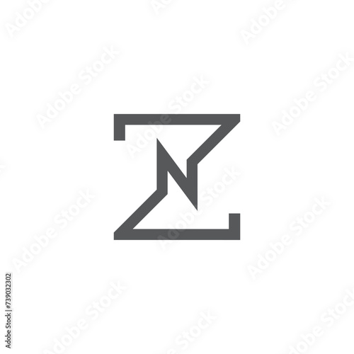 ZN, NZ, Abstract initial monogram letter alphabet logo design
