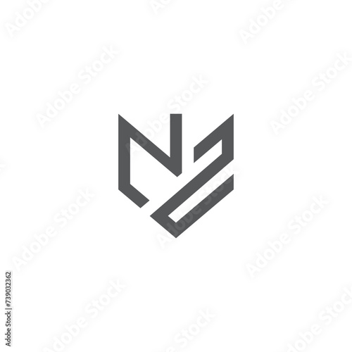 Alphabet letters Initials Monogram logo ZN, NZ, Z and N
