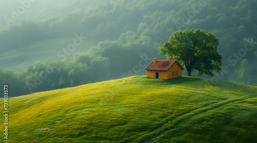 landscape with a house