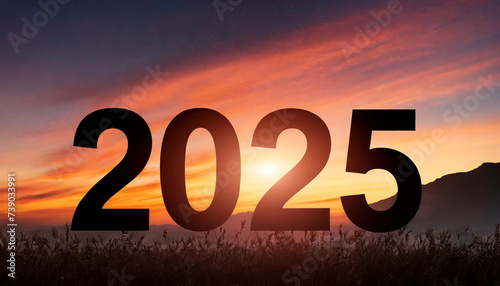 New Year 2025: Silhouette sunset represents hope, transition, and new beginnings