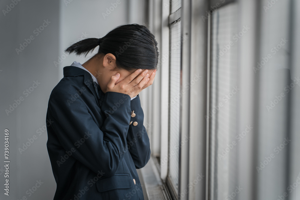 教室の窓際で泣く高校生・中学生・小学生の女の子(号泣・いじめ・孤独)
教室の窓際で泣く高校生・中学生・小学生の女の子(号泣・いじめ・孤独)
