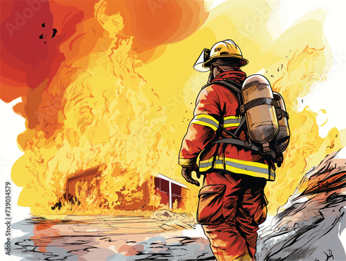 firefighter in action