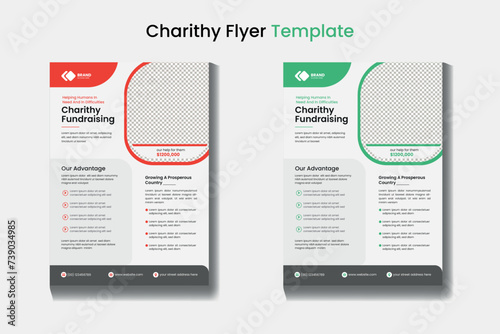 Charity donate flyer, poster design book cover template