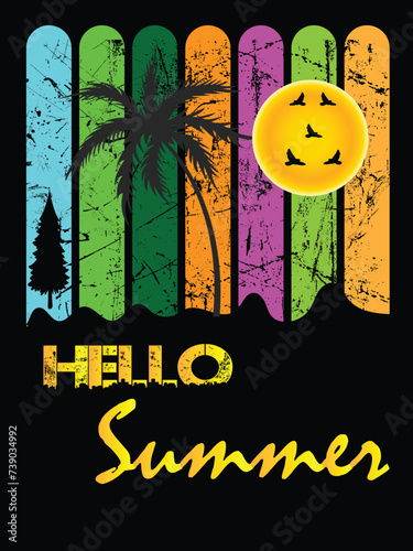 hello summer t shirt design