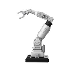Ai robotic arm isolated on white background