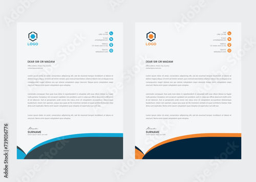 Corporate Business Letterhead Template. Editable Vector. Modern professional business letterhead design template. 