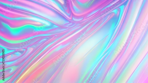 Holographic neon background ,Colorful psychedelic abstract. Pastel color waves for background