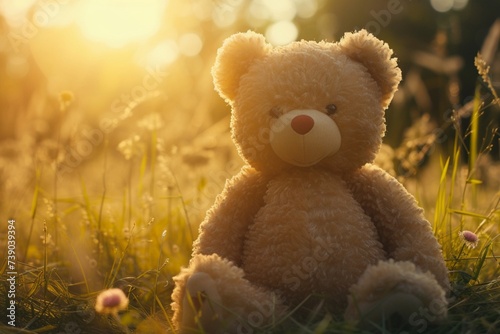 teddy bear on the grass © azlani art