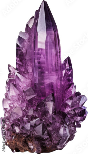 purple violet crystal chunk,fantasy crystal portrait isolated on white or transparent background,transparency