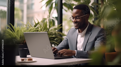 Wallpaper Mural Young Professional Business Man Typing On A Laptop. Work, Office Business Concept Torontodigital.ca