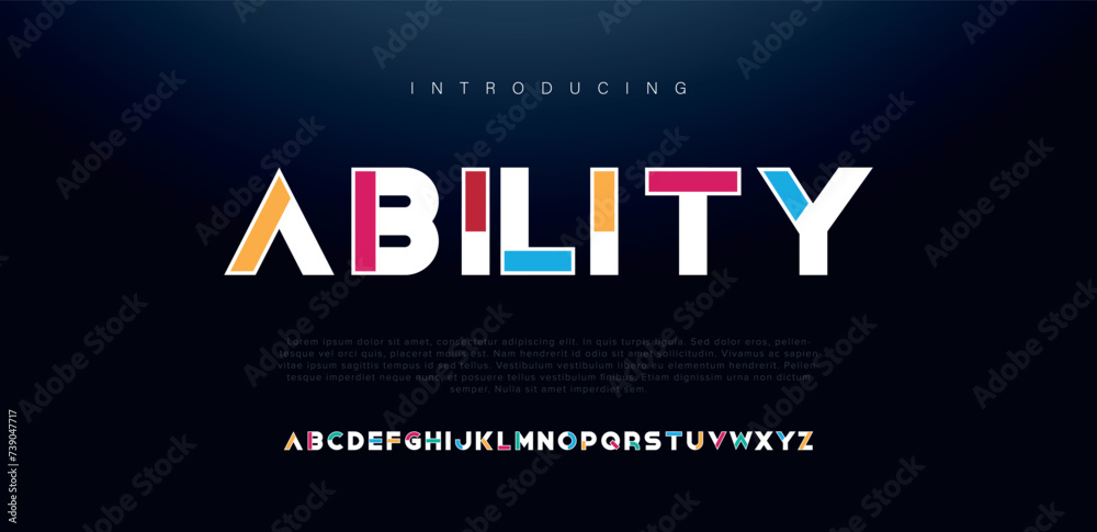 Ablity modern creative alphabet. Future fonts style. Typography ...