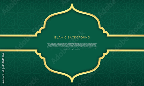 abstract modern luxury islamic ornament background with border frame decorative
