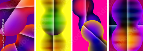 Fototapeta Naklejka Na Ścianę i Meble -  Liquid abstract shapes with gradient colors. Abstract backgrounds for wallpaper, business card, cover, poster, banner, brochure, header, website