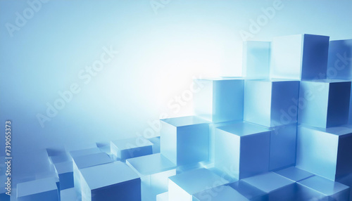  abstract transparancy rounded geometric blocks, 3d render © su