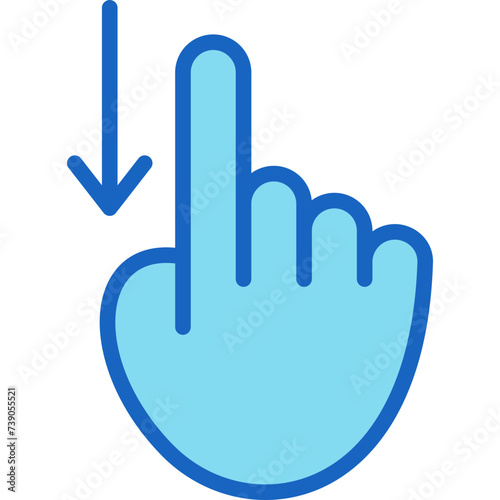Swipe Down Icon