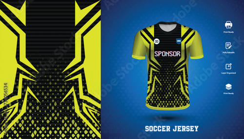 Vector soccer jersey design for sublimation or sports tshirt design for cricket football
