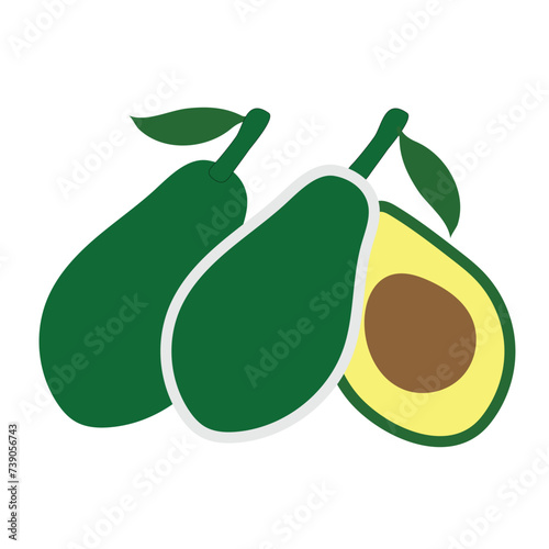 avocado fruit icon vector