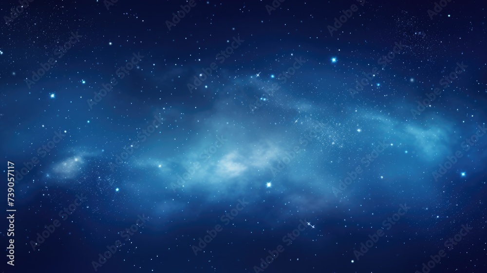 Blue space background with stars and clouds. Generative AI. - obrazy, fototapety, plakaty 