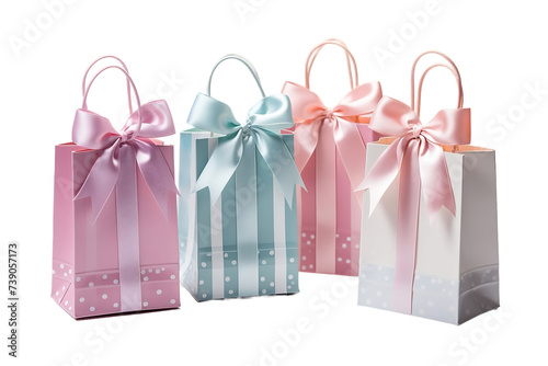 birthday party favor bags and boxes for celebration isolated on white or png transparent background.