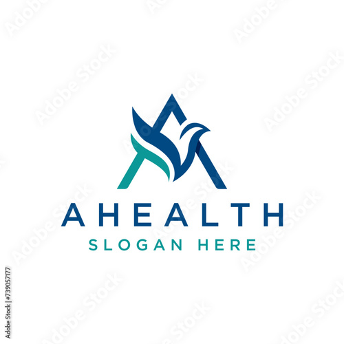 concept letter a with bird health care logo design vector illustration
