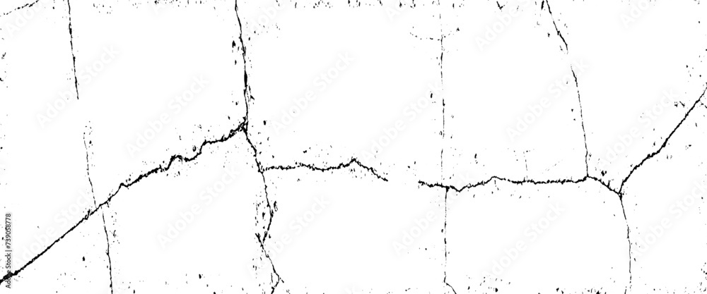 Vector crack concrete white wall or cement wall Transparent background, cracked surface background. 