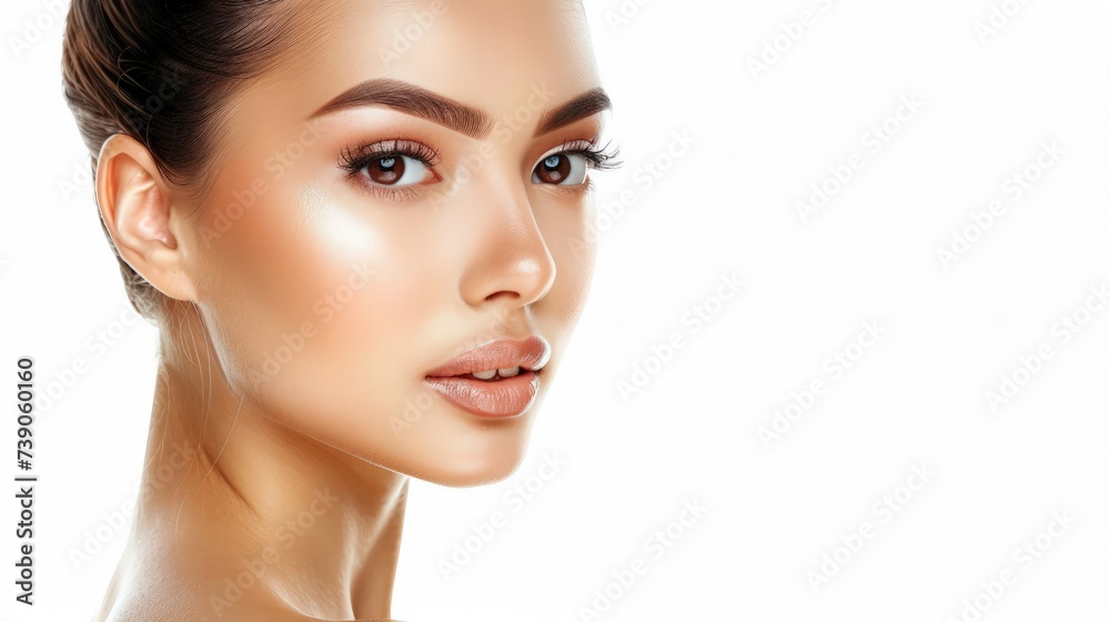 Beautiful young asian woman with clean fresh skin on white background, Face care, Facial treatment, Cosmetology, Beautiful young asian woman with clean fresh skin on white background, Face care, Facial treatment, Cosmetology,